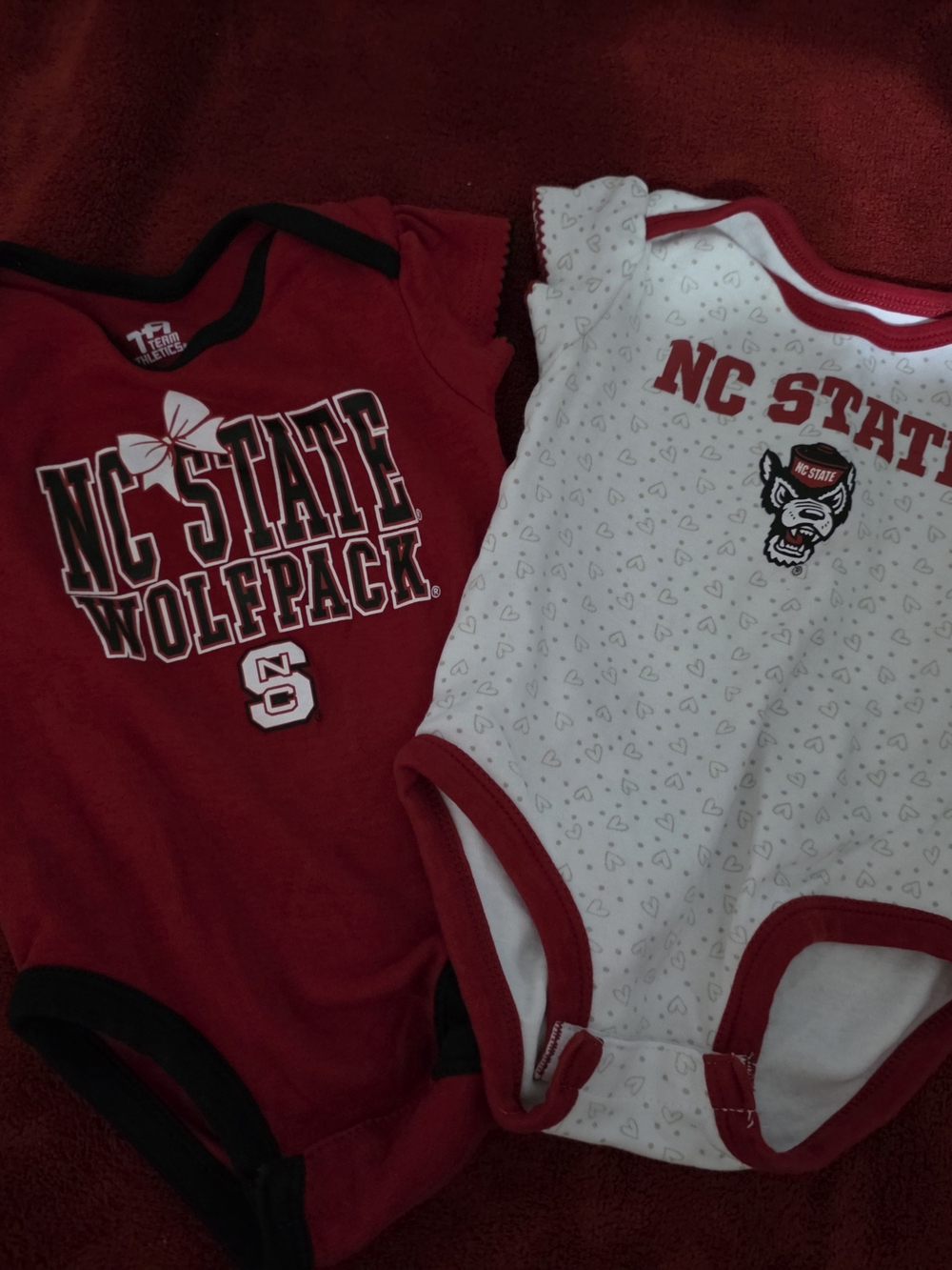 STATE Red and White NC State Wolfpack Baby Bodysuit Duo